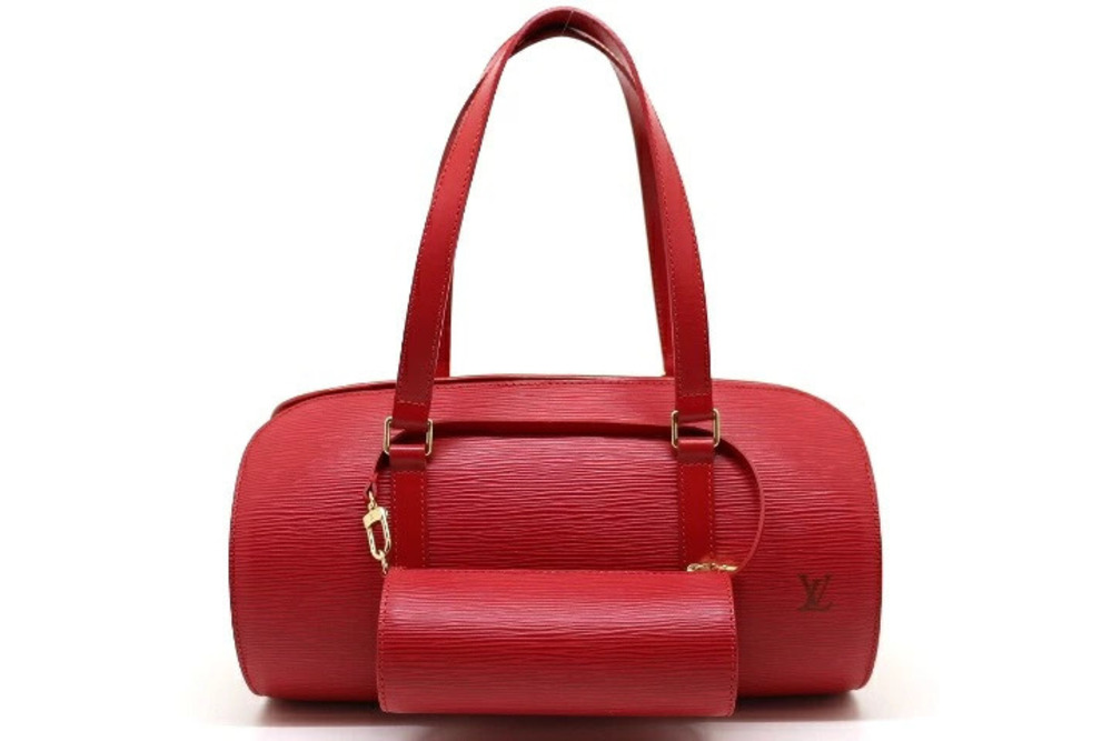 LOUIS VUITTON Soufflot Handbag Epi Leather Castilian Red